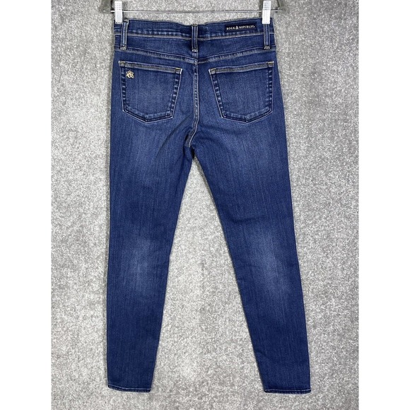Rock & Republic Berlin Skinny‎ Jeans Womens Size 6 Stretch Blue Denim Pockets - Picture 2 of 12
